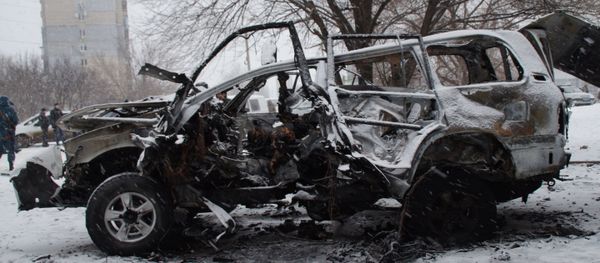 A car, which was blown up in Luhansk on Saturday, belonged to the Luhansk People's Republic's (LPR) People's Militia Command Chief Colonel Oleg Anaschenko - Sputnik International