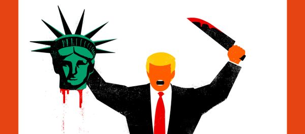U. S. President Donald Trump is depicted beheading the Statue of Liberty in this illustration on the cover of the latest issue of German news magazine Der Spiegel - Sputnik International