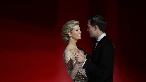 Ivanka Trump, left, daughter of President Donald Trump, dances with her husband Jared Kushner at the Liberty Ball, Friday, Jan. 20, 2017, in Washington. - Sputnik International
