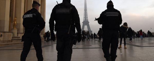 French gendarmes patrol in front of the Eiffel Tower one day before New Year's eve festivities in Paris on December 30, 2016 - Sputnik International