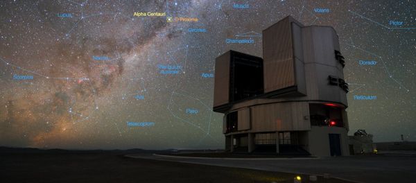 The rich stellar backdrop to the picture includes the bright star Alpha Centauri, the closest stellar system to Earth The rich stellar backdrop to the picture includes the bright star Alpha Centauri, the closest stellar system to Earth - Sputnik International