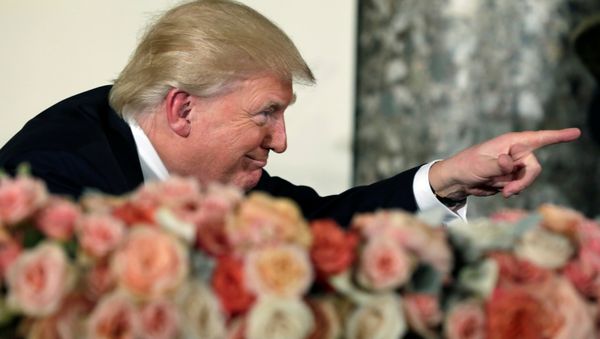 US President Donald Trump gestures during the Inaugural luncheon at the National Statuary Hall after being sworn-in on Capitol Hill in Washington, US, January 20, 2017. - Sputnik International