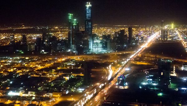 The skyline of Riyadh, Saudi Arabia is seen at night in this aerial photograph from a helicopter. - Sputnik International