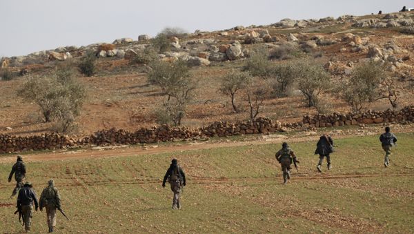 Free Syrian Army fighters are seen in al Baza'a village in the outskirts of al-Bab town, Syria Free Syrian Army fighters are seen in al Baza'a village in the outskirts of al-Bab town, Syria - Sputnik International