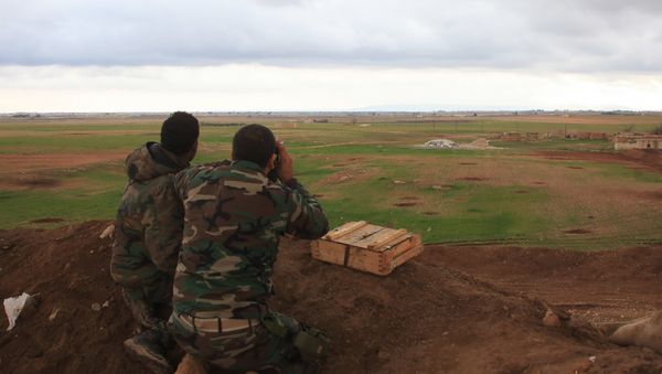 Syrian pro-government forces hold a position in the Hatabat al-Bab area, near town of Al-Bab. (File) Syrian pro-government forces hold a position in the Hatabat al-Bab area, near town of Al-Bab. (File) - Sputnik International