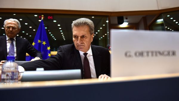 Germany's European Commissioner for the digital economy and society Guenther Oettinger attends a hearing in front of an European Parliament committee on the transfer of his portfolio to the budget and human resources commission, at the European Parliament in Brussels, January 9, 2017 Germany's European Commissioner for the digital economy and society Guenther Oettinger attends a hearing in front of an European Parliament committee on the transfer of his portfolio to the budget and human resources commission, at the European Parliament in Brussels, January 9, 2017 - Sputnik International