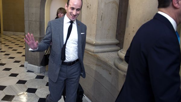 Stephen Miller, Donald Trump's choice for Senior Adviser to the President, arrives for a meeting with House Speaker Paul Ryan of Wis., on Capitol Hill, in Washington, Monday, Jan. 9, 2017. - Sputnik International