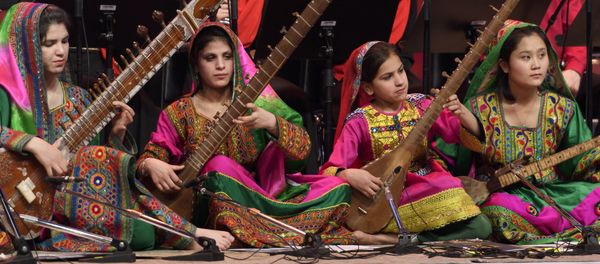 Afghanistan's first all-female orchestra performs during the closing ceremony of the World Economic Forum on January 20,2017 in Davos Afghanistan's first all-female orchestra performs during the closing ceremony of the World Economic Forum on January 20,2017 in Davos - Sputnik International