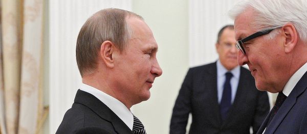 A meeting between Russian President Vladimir Putin and German Minister for Foreign Affairs Frank-Walter Steinmeier, March 23, 2016. A meeting between Russian President Vladimir Putin and German Minister for Foreign Affairs Frank-Walter Steinmeier, March 23, 2016. - Sputnik International