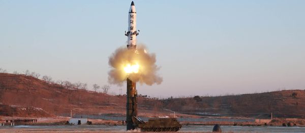 A view of the test-fire of Pukguksong-2 guided by North Korean leader Kim Jong Un on the spot, in this undated photo released by North Korea's Korean Central News Agency (KCNA) in Pyongyang February 13, 2017 A view of the test-fire of Pukguksong-2 guided by North Korean leader Kim Jong Un on the spot, in this undated photo released by North Korea's Korean Central News Agency (KCNA) in Pyongyang February 13, 2017 - Sputnik International