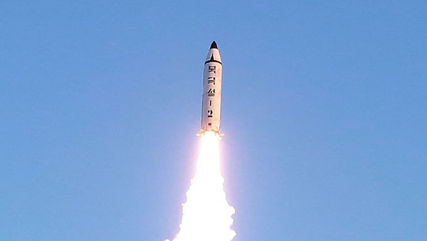 A view of the test-fire of Pukguksong-2 guided by North Korean leader Kim Jong Un on the spot, in this undated photo released by North Korea's Korean Central News Agency (KCNA) in Pyongyang February 13, 2017 A view of the test-fire of Pukguksong-2 guided by North Korean leader Kim Jong Un on the spot, in this undated photo released by North Korea's Korean Central News Agency (KCNA) in Pyongyang February 13, 2017 - Sputnik International