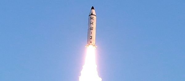 A view of the test-fire of Pukguksong-2 guided by North Korean leader Kim Jong Un on the spot, in this undated photo released by North Korea's Korean Central News Agency (KCNA) in Pyongyang February 13, 2017 A view of the test-fire of Pukguksong-2 guided by North Korean leader Kim Jong Un on the spot, in this undated photo released by North Korea's Korean Central News Agency (KCNA) in Pyongyang February 13, 2017 - Sputnik International