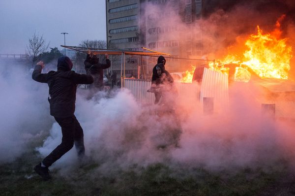 A car is ablaze in the Paris suburb of Bobigny during a protest against police brutality. file photo A car is ablaze in the Paris suburb of Bobigny during a protest against police brutality. file photo - Sputnik International