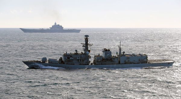 British Navy and Air Force escort Admiral Kuznetsov aircraft carrier through the English Channel British Navy and Air Force escort Admiral Kuznetsov aircraft carrier through the English Channel - Sputnik International