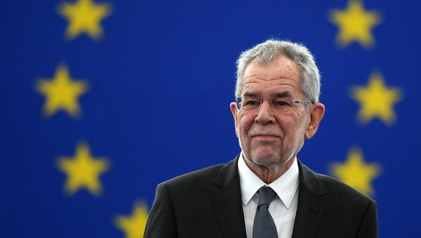 Austria's President Alexander Van der Bellen looks on before delivering a speech during a plenary session of the European Parliament on February 14, 2017 in Strasbourg, eastern France - Sputnik International