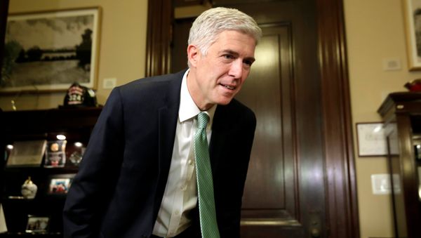 U.S. Supreme Court nominee Judge Neil Gorsuch takes a seat before his meeting with Senator Senator Mark Warner (D-VA) on Capitol Hill in Washington, U.S., February 14, 2017 - Sputnik International