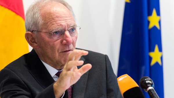 German Finance Minister Wolfgang Schauble addresses the media after a meeting of EU economy and finance ministers at the EU Council building in Luxembourg on Tuesday, Oct. 6, 2015. German Finance Minister Wolfgang Schauble addresses the media after a meeting of EU economy and finance ministers at the EU Council building in Luxembourg on Tuesday, Oct. 6, 2015. - Sputnik International