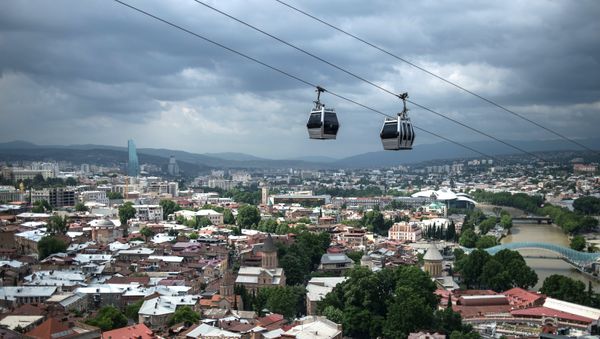 The cable road over the historic part of Tbilisi. The cable road over the historic part of Tbilisi. - Sputnik International
