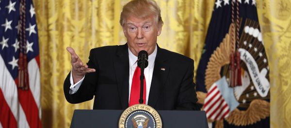 President Donald Trump speaks during a news conference in the East Room of the White House in Washington President Donald Trump speaks during a news conference in the East Room of the White House in Washington - Sputnik International