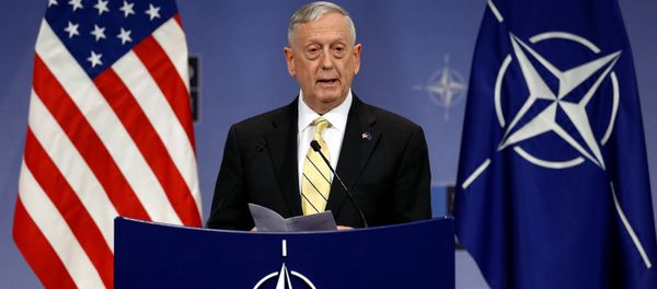 U.S. Defense Secretary Jim Mattis addresses a news conference during a NATO defence ministers meeting at the Alliance headquarters in Brussels, Belgium, February 16, 2017. U.S. Defense Secretary Jim Mattis addresses a news conference during a NATO defence ministers meeting at the Alliance headquarters in Brussels, Belgium, February 16, 2017. - Sputnik International