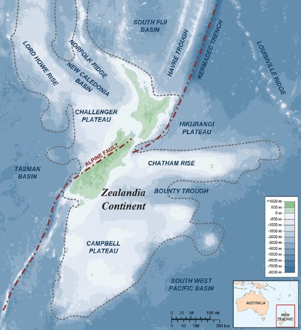 Map of southern part of Zealandia Map of southern part of Zealandia - Sputnik International
