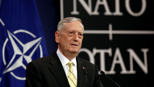 U.S. Defense Secretary Jim Mattis addresses a news conference during a NATO defence ministers meeting at the Alliance headquarters in Brussels, Belgium, February 16, 2017. U.S. Defense Secretary Jim Mattis addresses a news conference during a NATO defence ministers meeting at the Alliance headquarters in Brussels, Belgium, February 16, 2017. - Sputnik International