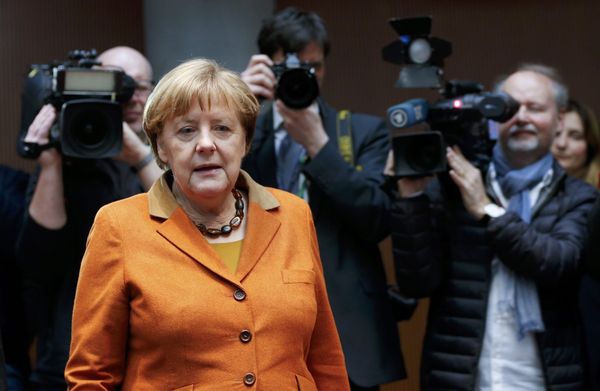 German Chancellor Angela Merkel arrives in the witness stand of a parliamentary inquiry in Berlin investigating the NSA's activities in Germany, February 16, 2017.  - Sputnik International