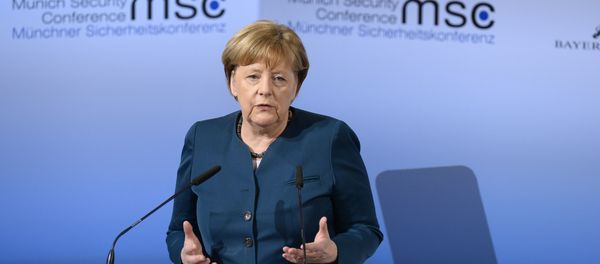 German Chancellor Angela Merkel delivers a speech on the 2nd day of the 53rd Munich Security Conference (MCS) in Munich, southern Germany, on February 18, 2017 German Chancellor Angela Merkel delivers a speech on the 2nd day of the 53rd Munich Security Conference (MCS) in Munich, southern Germany, on February 18, 2017 - Sputnik International