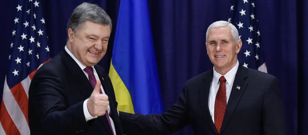 U.S. Vice President Mike Pence and Ukraine President Petro Poroshenko at the 53rd Munich Security Conference in Munich, Germany - Sputnik International