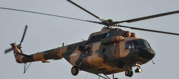 Mi-17B-5 helicopter performs a demonstration flight Mi-17B-5 helicopter performs a demonstration flight - Sputnik International