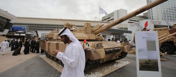 Emirati and other officials visit the International Defence Exhibition and Conference, IDEX, in Abu Dhabi, United Arab Emirates, Sunday, Feb. 22, 2015. Emirati and other officials visit the International Defence Exhibition and Conference, IDEX, in Abu Dhabi, United Arab Emirates, Sunday, Feb. 22, 2015. - Sputnik International