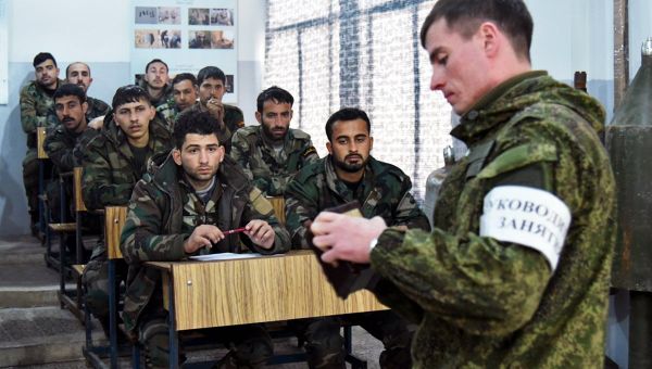 Russian and Syrian servicemen at the Russian Armed Forces’ International Mine Action Center in Aleppo Russian and Syrian servicemen at the Russian Armed Forces’ International Mine Action Center in Aleppo - Sputnik International