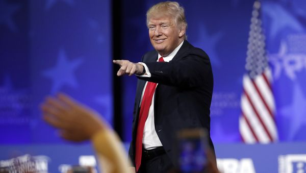 President Donald Trump points to a supporter after speaking at the Conservative Political Action Conference (CPAC), Friday, Feb. 24, 2017, in Oxon Hill, Md. President Donald Trump points to a supporter after speaking at the Conservative Political Action Conference (CPAC), Friday, Feb. 24, 2017, in Oxon Hill, Md. - Sputnik International