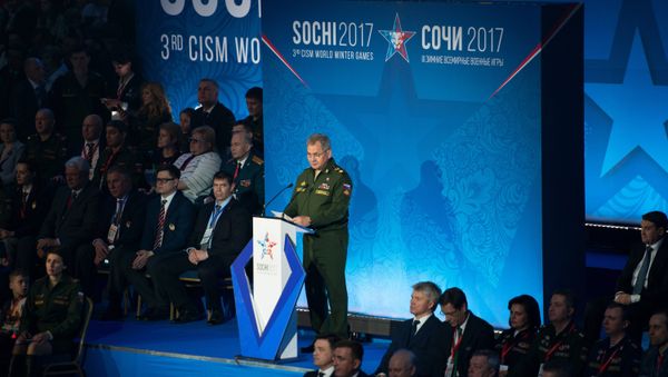 Russian Defense Minister Sergei Shoigu at the opening of the 3rd CISM World Military Winter Games - Sputnik International
