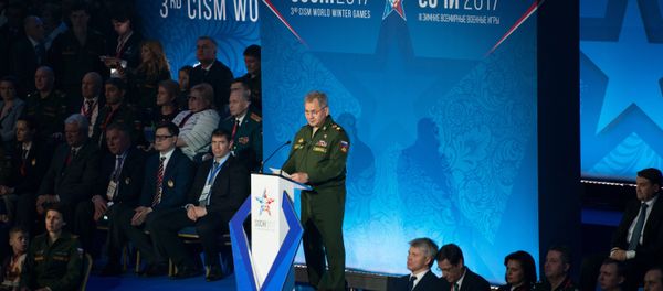 Russian Defense Minister Sergei Shoigu at the opening of the 3rd CISM World Military Winter Games Russian Defense Minister Sergei Shoigu at the opening of the 3rd CISM World Military Winter Games - Sputnik International
