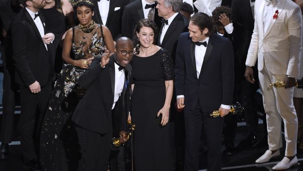 Barry Jenkins, foreground left, and the cast accept the award for best picture for Moonlight at the Oscars on Sunday, Feb. 26, 2017, at the Dolby Theatre in Los Angeles. Barry Jenkins, foreground left, and the cast accept the award for best picture for Moonlight at the Oscars on Sunday, Feb. 26, 2017, at the Dolby Theatre in Los Angeles. - Sputnik International