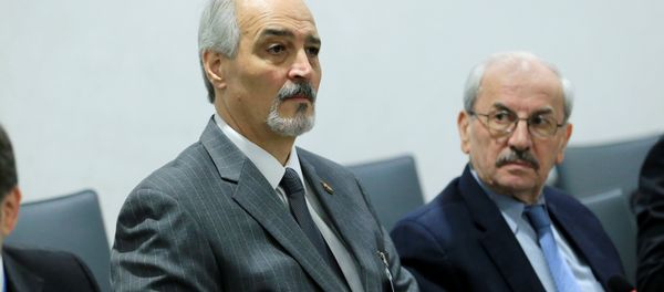 Syrian Ambassador to the U.N. Bashar al Jaafari (L) attends a meeting of Intra-Syria peace talks with UN Special Envoy for Syria Staffan de Mistura at Palais des Nations in Geneva, Switzerland, February 25, 2017 Syrian Ambassador to the U.N. Bashar al Jaafari (L) attends a meeting of Intra-Syria peace talks with UN Special Envoy for Syria Staffan de Mistura at Palais des Nations in Geneva, Switzerland, February 25, 2017 - Sputnik International