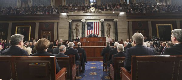 US President Donald J. Trump delivers his first address to a joint session of Congress from the floor of the House of Representatives in Washington, DC, USA, 28 February 2017 - Sputnik International