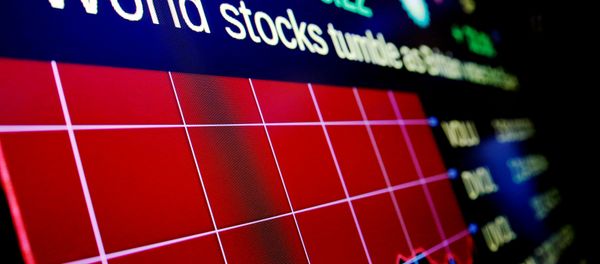 Electronic boards display the days loss to the Dow Jones Industrial Average (DJI) above the floor of the New York Stock Exchange (NYSE) in New York, U.S. (File) Electronic boards display the days loss to the Dow Jones Industrial Average (DJI) above the floor of the New York Stock Exchange (NYSE) in New York, U.S. (File) - Sputnik International