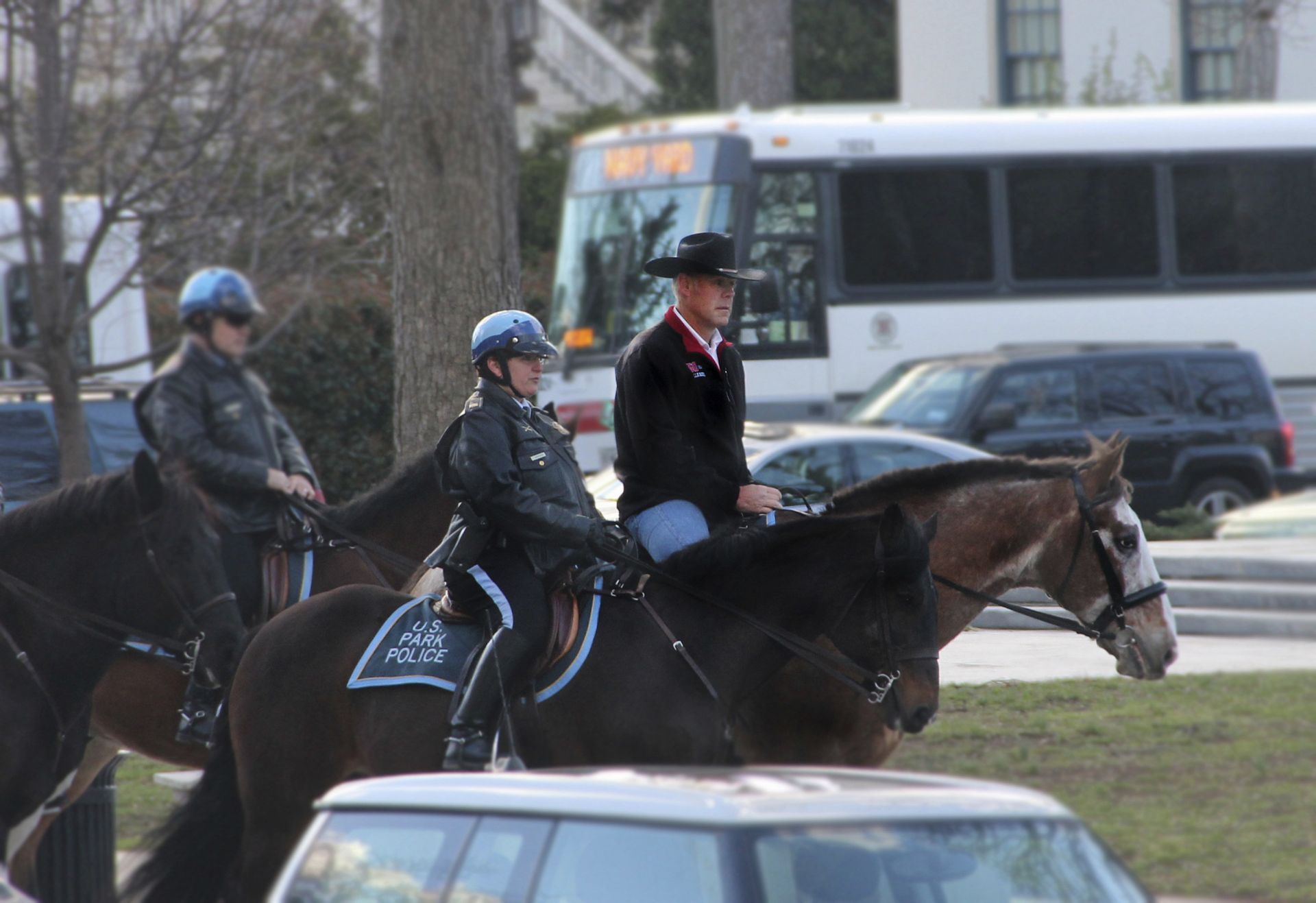 Interior Secretary Ryan Zinke arriving for his first day of work at the Interior Department in Washington, Thursday, March 2, 2017, aboard Tonto, an 17-year-old Irish sport horse Interior Secretary Ryan Zinke arriving for his first day of work at the Interior Department in Washington, Thursday, March 2, 2017, aboard Tonto, an 17-year-old Irish sport horse - Sputnik International, 1920, 22.09.2022