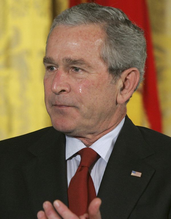 A tear runs down President Bush's cheek as he takes part in a Medal of Honor Ceremony for Marine Cpl. Jason Dunham of Scio, N.Y., Thursday, Jan. 11, 2007, in the East Room of the White House in Washington. A tear runs down President Bush's cheek as he takes part in a Medal of Honor Ceremony for Marine Cpl. Jason Dunham of Scio, N.Y., Thursday, Jan. 11, 2007, in the East Room of the White House in Washington. - Sputnik International