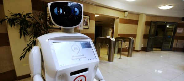 Robot Metrosha in the central office of Moscow Metro in Prospekt Mira station Robot Metrosha in the central office of Moscow Metro in Prospekt Mira station - Sputnik International