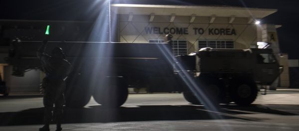 In this photo provided by U.S. Forces Korea, a truck carrying parts of U.S. missile launchers and other equipment needed to set up the Terminal High Altitude Area Defense (THAAD) missile defense system arrive at Osan air base in Pyeongtaek, South Korea, Monday, March 6, 2017. In this photo provided by U.S. Forces Korea, a truck carrying parts of U.S. missile launchers and other equipment needed to set up the Terminal High Altitude Area Defense (THAAD) missile defense system arrive at Osan air base in Pyeongtaek, South Korea, Monday, March 6, 2017. - Sputnik International