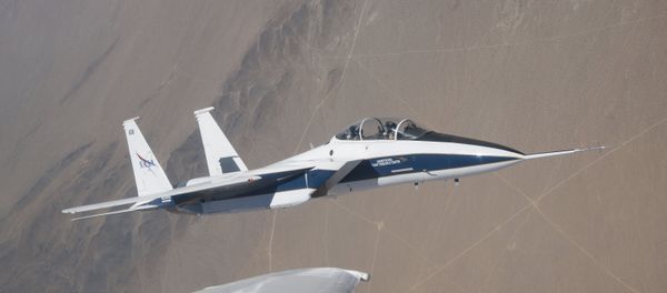 NASA’s F-15 research test bed will expose the Swept Wing Laminar Flow test article to speeds up to Mach 2, matching conditions presented during wind tunnel testing at NASA’s Langley Research Center. NASA’s F-15 research test bed will expose the Swept Wing Laminar Flow test article to speeds up to Mach 2, matching conditions presented during wind tunnel testing at NASA’s Langley Research Center. - Sputnik International