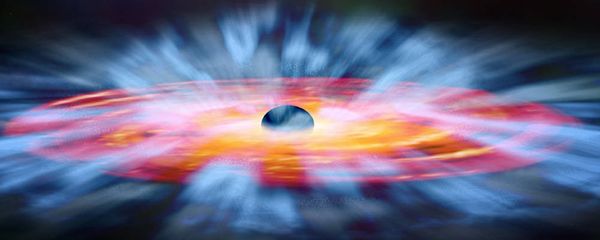 In this artist's illustration, turbulent winds of gas swirl around a black hole. - Sputnik International