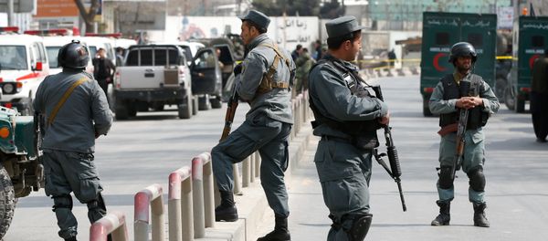 Afghan policemen keep watch at the site of a blast and gunfire at a military hospital in Kabul, Afghanistan March 8, 2017 Afghan policemen keep watch at the site of a blast and gunfire at a military hospital in Kabul, Afghanistan March 8, 2017 - Sputnik International