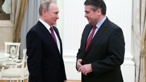 Russian President Vladimir Putin at a meeting with German Foreign Minister Sigmar Gabriel Russian President Vladimir Putin at a meeting with German Foreign Minister Sigmar Gabriel - Sputnik International