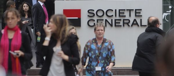 People walk past the logo of the French bank Societe Genral at la Defense business district, outside Paris. People walk past the logo of the French bank Societe Genral at la Defense business district, outside Paris. - Sputnik International