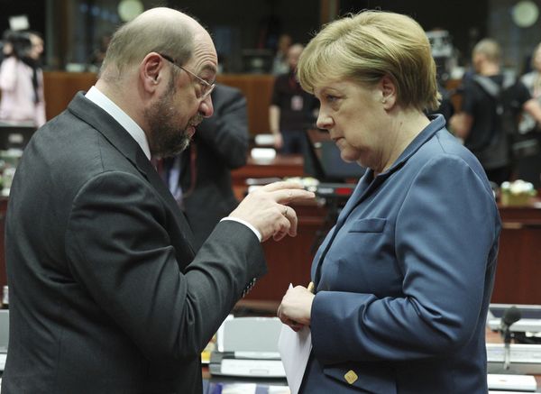 European Parliament President Martin Schulz, left, talks with German Chancellor Angela Merkel, during an EU summit at the European Council building in Brussels (File) European Parliament President Martin Schulz, left, talks with German Chancellor Angela Merkel, during an EU summit at the European Council building in Brussels (File) - Sputnik International