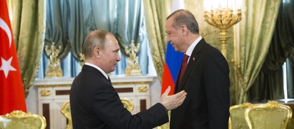 Russian President Vladimir Putin, left, speaks to Turkey's President Recep Tayyip Erdogan during their meeting in the Kremlin in Moscow, Russia, Friday, March 10, 2017 Russian President Vladimir Putin, left, speaks to Turkey's President Recep Tayyip Erdogan during their meeting in the Kremlin in Moscow, Russia, Friday, March 10, 2017 - Sputnik International
